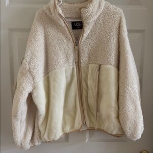 UGG Beige and Off-White Sherpa Jacket